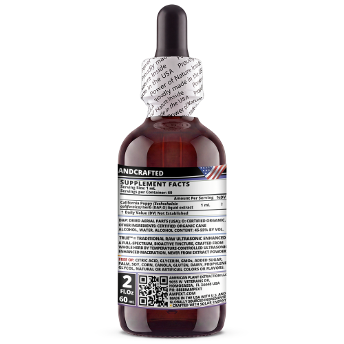 California Poppy (Eschscholzia californica) TRUE™ Tincture – Full-Spectrum Liquid Extract