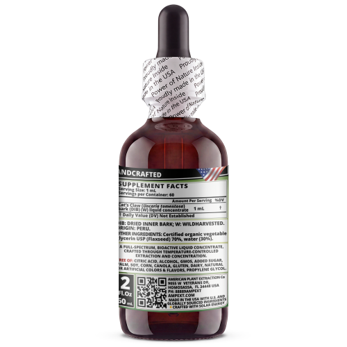 Cat’s Claw Concentrate (Uncaria tomentosa) – Alcohol-Free Flaxseed Glycerin Full-Spectrum Bioactive Liquid Concentrate