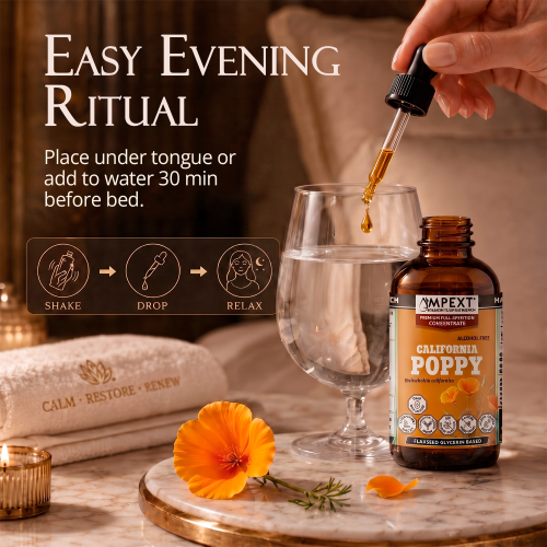 California Poppy Glycerite (Eschscholzia californica) – Alcohol-Free Flaxseed Glycerin Full-Spectrum Liquid Extract