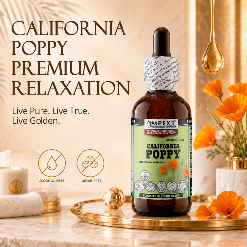 California Poppy Seed Glycerite (Eschscholzia californica) – Alcohol-Free Flaxseed Glycerin Full-Spectrum Liquid Extract
