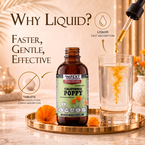 California Poppy Seed Glycerite (Eschscholzia californica) – Alcohol-Free Flaxseed Glycerin Full-Spectrum Liquid Extract