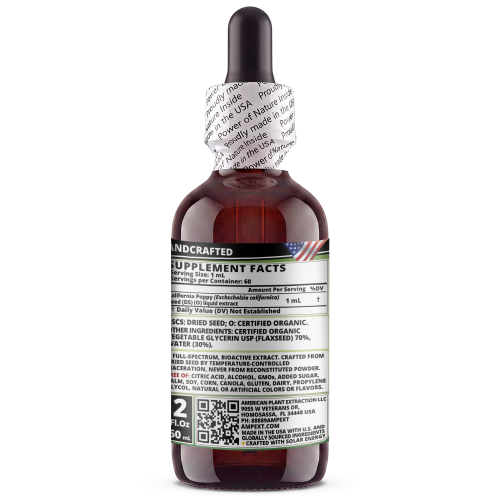 California Poppy Seed Glycerite (Eschscholzia californica) – Alcohol-Free Flaxseed Glycerin Full-Spectrum Liquid Extract California Poppy Seed Glycerite (Eschscholzia californica) – Alcohol-Free Flaxseed Glycerin Full-Spectrum Liquid Extract