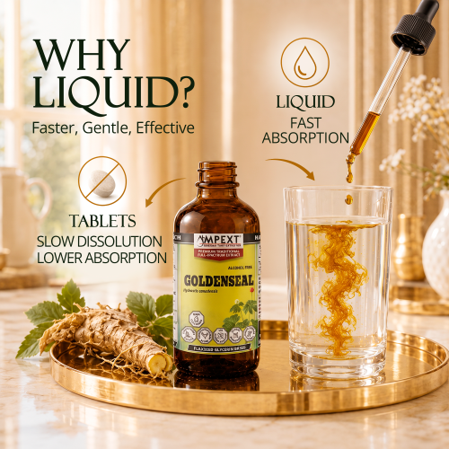 Goldenseal Root Glycerite (Hydrastis canadensis) – Alcohol-Free Flaxseed Glycerin Full-Spectrum Liquid Extract