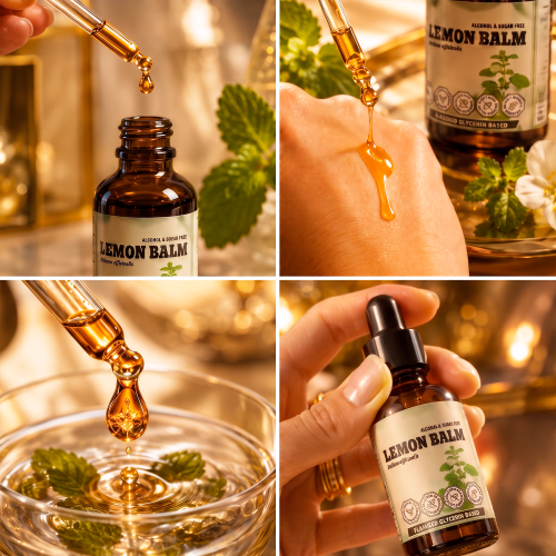 Lemon Balm Glycerite (Melissa officinalis) – Alcohol-Free Flaxseed Glycerin Full-Spectrum Liquid Extract