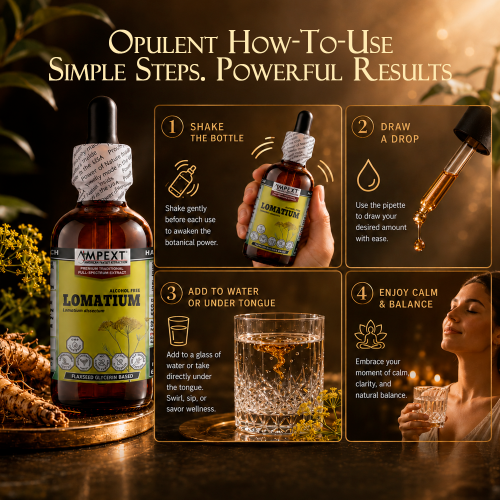 Lomatium Root Glycerite (Lomatium dissectum) – Alcohol-Free Flaxseed Glycerin Full-Spectrum Liquid Extract