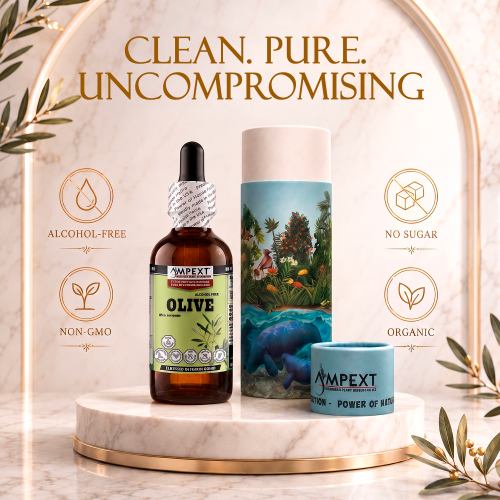 Olive Leaf Glycerite (Olea europaea) – Alcohol-Free Flaxseed Glycerin Full-Spectrum Liquid Extract