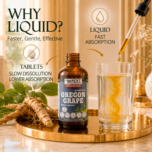 Oregon Grape Root Glycerite (Mahonia aquifolium) – Alcohol-Free Flaxseed Glycerin Full-Spectrum Liquid Extract