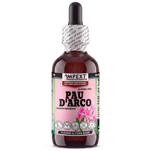 Pau d'Arco Glycerite (Tabebuia impetiginosa) – Alcohol-Free Flaxseed Glycerin Full-Spectrum Liquid Extract