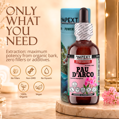 Pau d'Arco Glycerite (Tabebuia impetiginosa) – Alcohol-Free Flaxseed Glycerin Full-Spectrum Liquid Extract