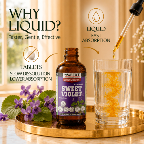 Sweet Violet Glycerite (Viola odorata) – Alcohol-Free Flaxseed Glycerin Full-Spectrum Liquid Extract