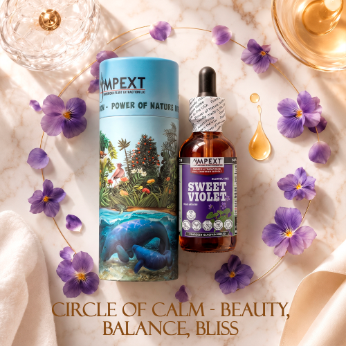 Sweet Violet Glycerite (Viola odorata) – Alcohol-Free Flaxseed Glycerin Full-Spectrum Liquid Extract