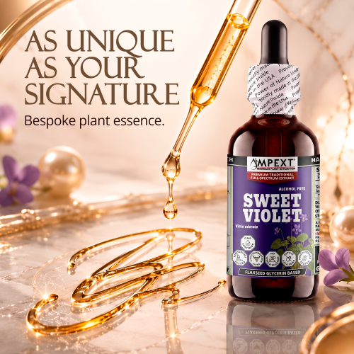 Sweet Violet Glycerite (Viola odorata) – Alcohol-Free Flaxseed Glycerin Full-Spectrum Liquid Extract