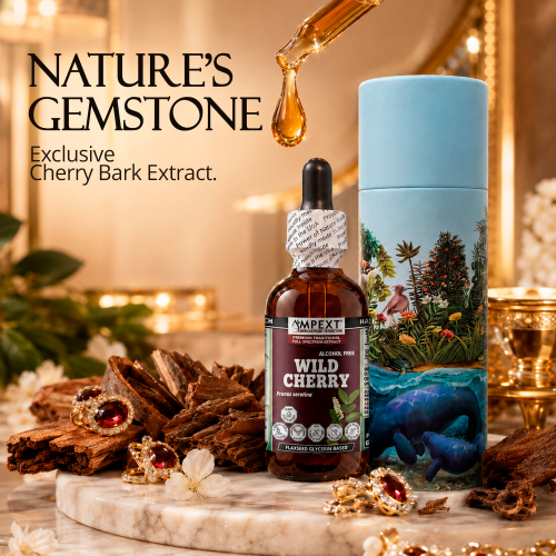 Wild Cherry Bark Glycerite (Prunus serotina) – Alcohol-Free Flaxseed Glycerin Full-Spectrum Liquid Extract