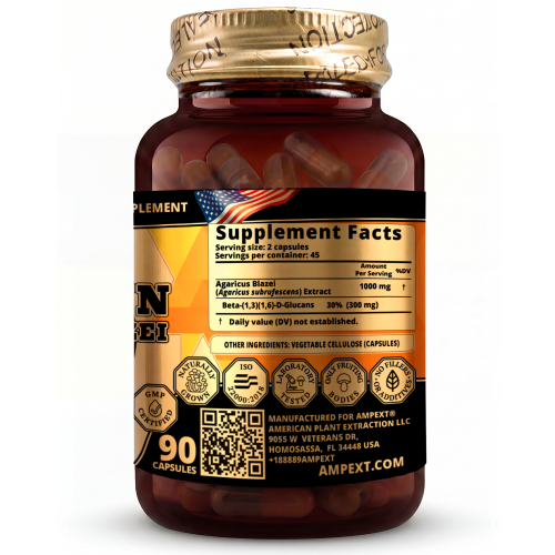 Royal sun Agaricus Blazei (Agaricus subrufescens) Mushroom Extract, 90ct