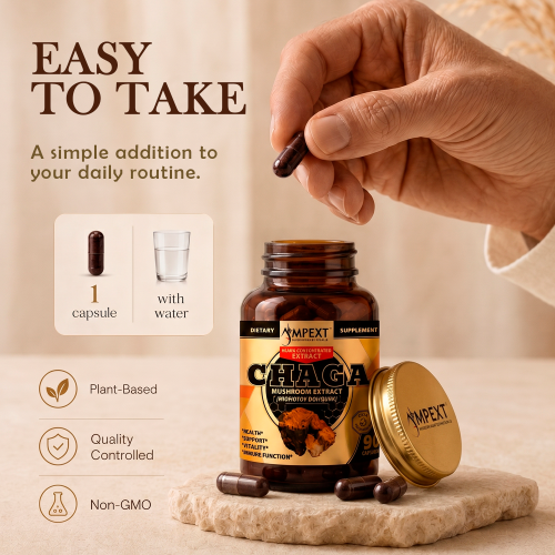 Chaga (Inonotus obliquus) Mushroom Extract, 90ct