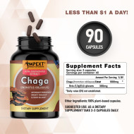 Chaga (Inonotus obliquus) Mushroom Extract, 90ct Chaga (Inonotus obliquus) Mushroom Extract, 90ct