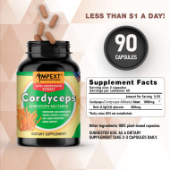 Cordyceps  (Cordyceps sinensis) Mushroom Extract, 90ct Cordyceps  (Cordyceps sinensis) Mushroom Extract, 90ct