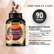 Reishi (Ganoderma lucidum) Mushroom Extract, 90ct Reishi (Ganoderma lucidum) Mushroom Extract, 90ct